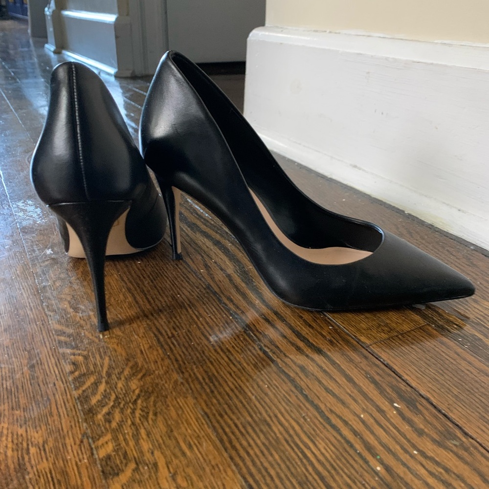 Black Leather Pumps